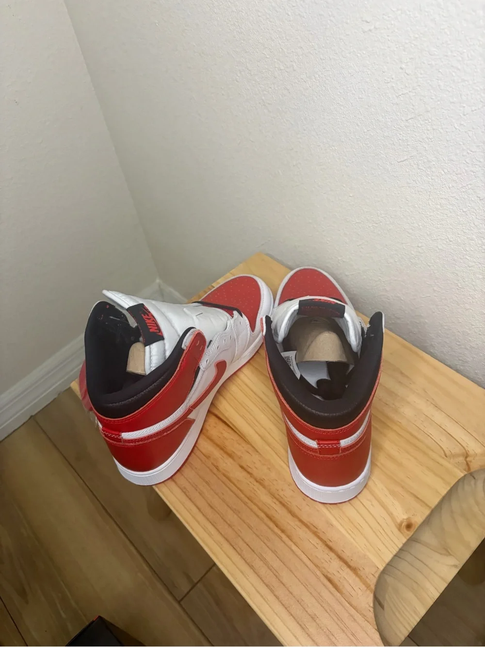 Nike White & Red High-Top Sneakers - Picture 9 of 13